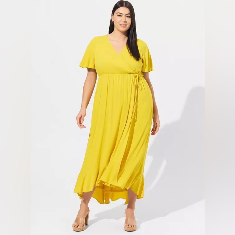 NWT Torrid Maxi Rayon Slub Surplice Wrap Dress
